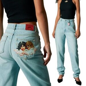 Fiorucci Denim Jeans Tara 80s Tapered Light Vintage Angel Jeans Size 26